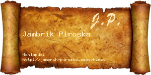 Jambrik Piroska névjegykártya