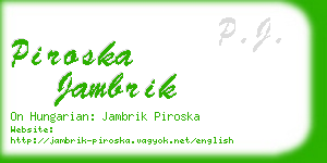 piroska jambrik business card